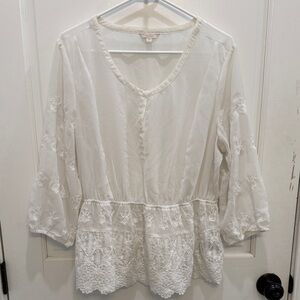 Guess White Lace Blouse